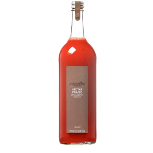 Nectar de fraise de chez Alain Milliat en bouteille en verre de 1l