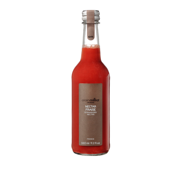 Nectar de fraise de chez Alain Milliat en bouteille en verre de 33cl