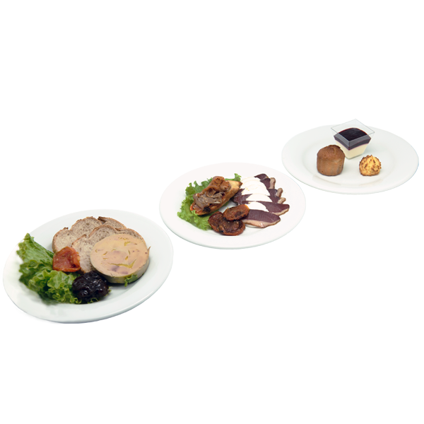 plateau repas Lilas (foie gras, magret de canard, desserts) pour vos repas, livraison en entreprise à Tours, 37